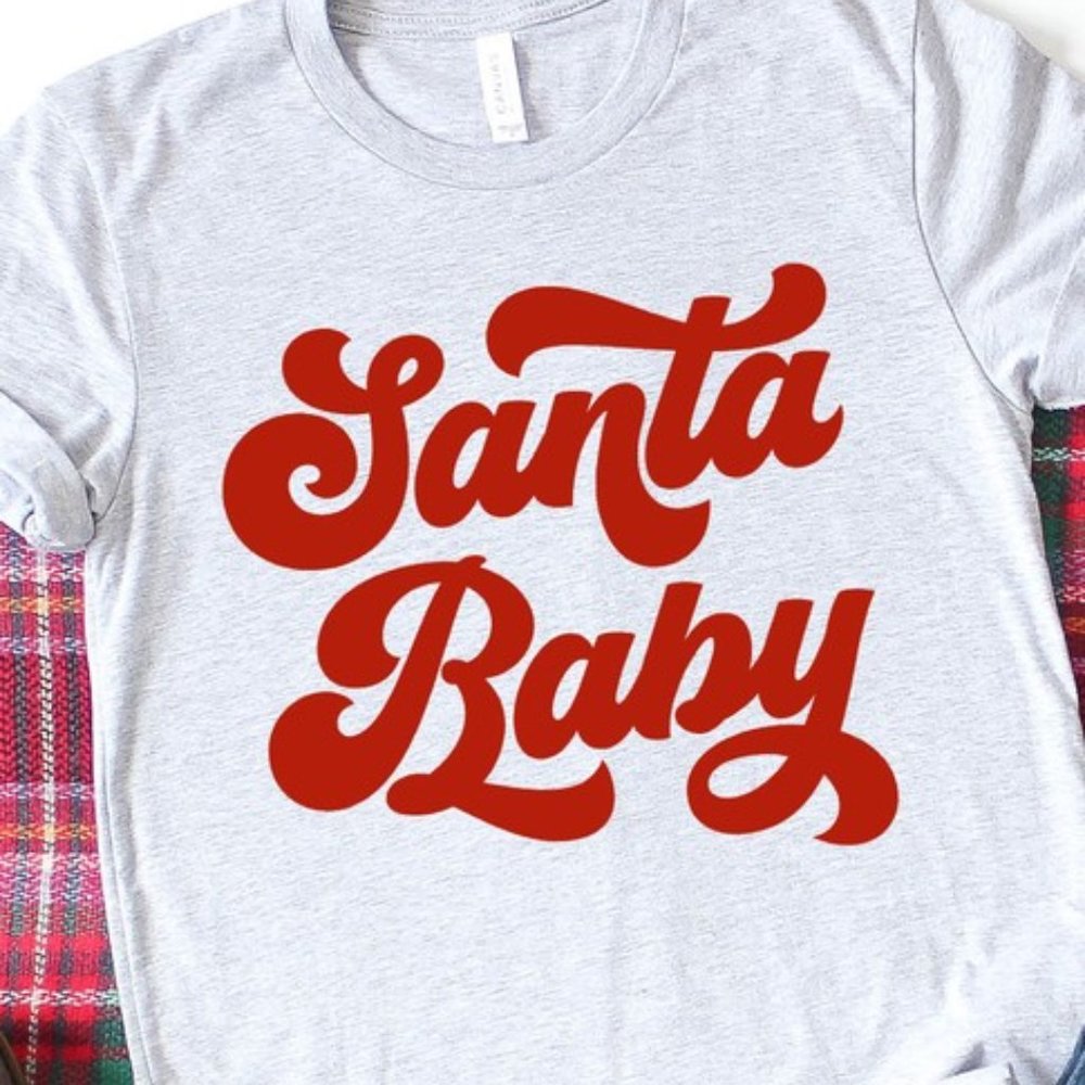Gray Santa Baby Graphic Tee